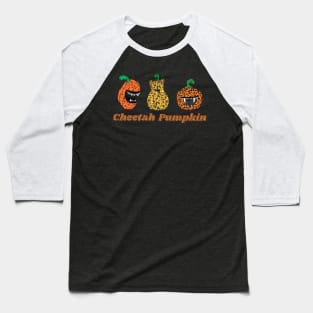 Leopard Pumpkin Face Baseball T-Shirt